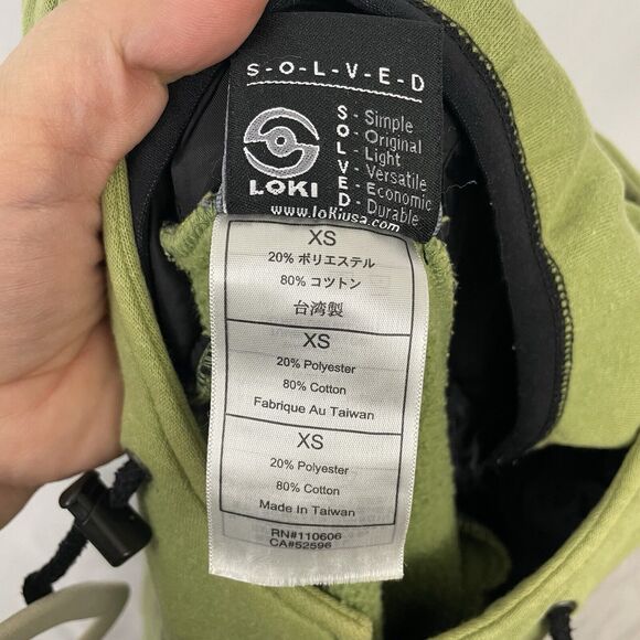 🍒 Loki Gear Women's Oversized Boxy Facemask Glove Hoodie Sweatshirt Green XS‎ - Picture 9 of 13